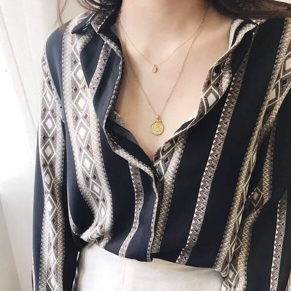 Elegant Hypoallergenic Gold Coin Choker - Simple 925 Silver Necklace Gift Boxed - Picture 4 of 6